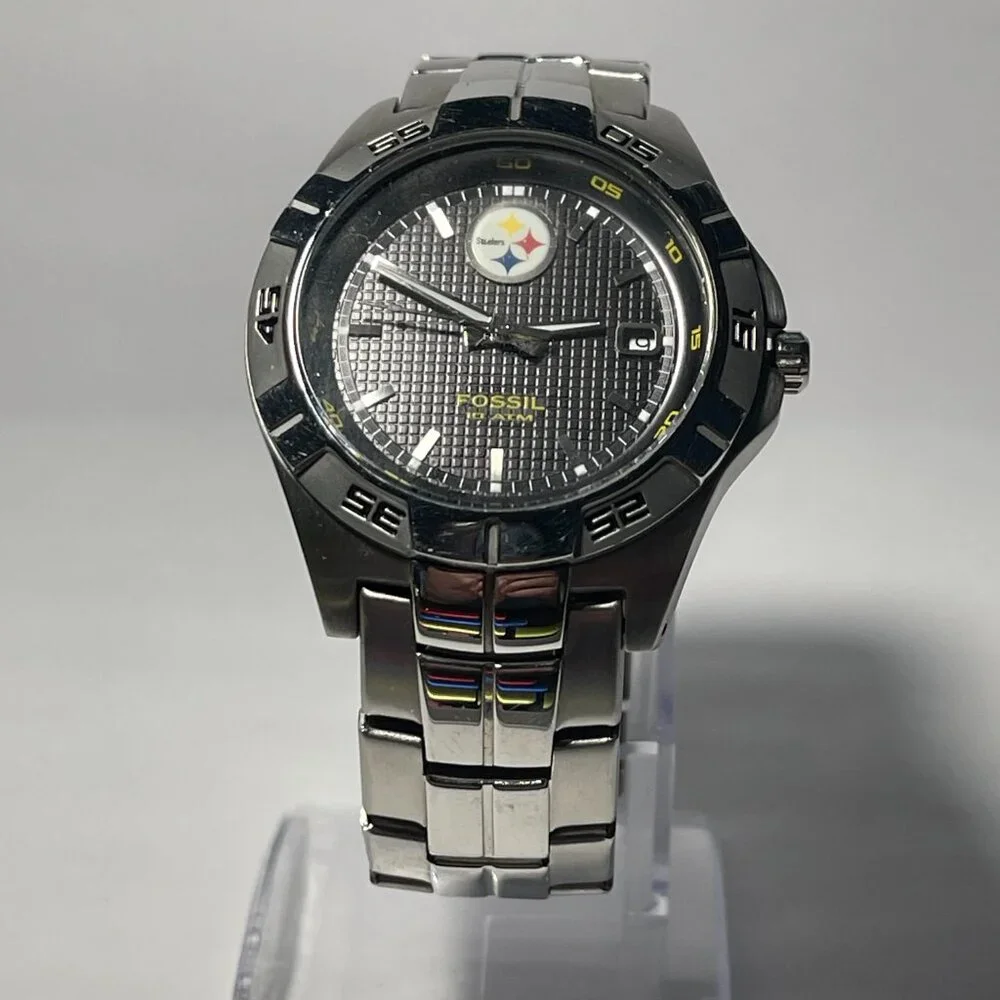Pittsburgh Steelers NFL Stainless-Steel Watch by Fossil NEW (RARE) - Picture 7 of 9